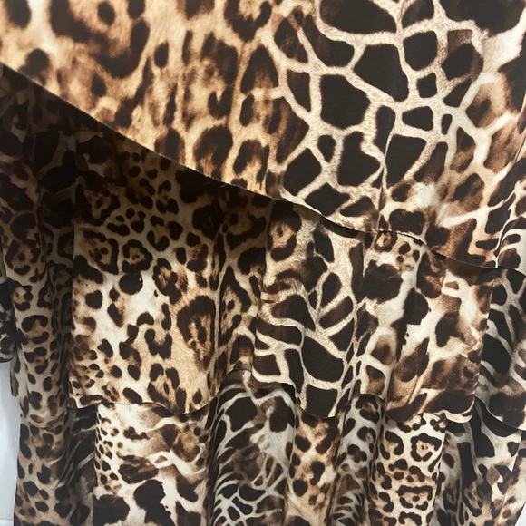 Susan Graver Animal Print Top XL tiered - Picture 6 of 12